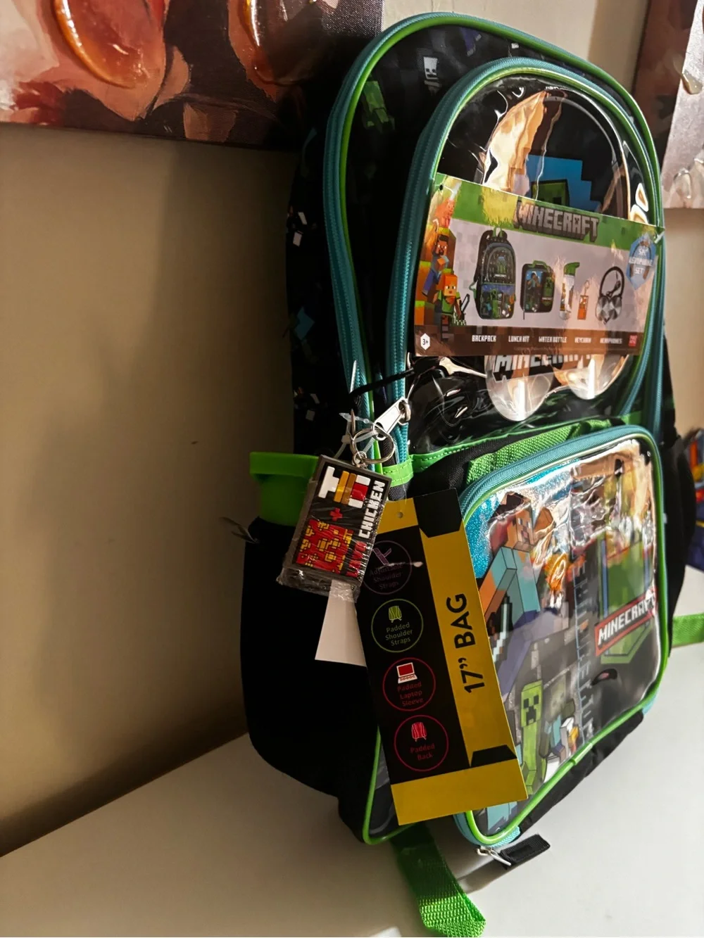 Minecraft Kids Backpack in Green and Black